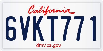 CA license plate 6VKT771