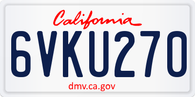 CA license plate 6VKU270