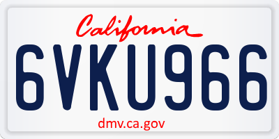 CA license plate 6VKU966