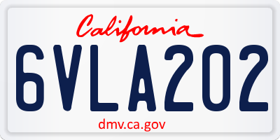 CA license plate 6VLA202