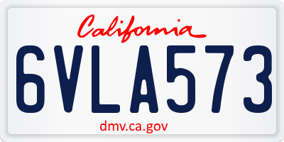 CA license plate 6VLA573
