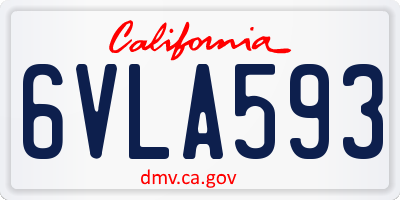 CA license plate 6VLA593