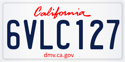 CA license plate 6VLC127