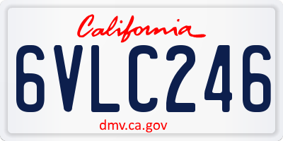 CA license plate 6VLC246