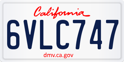 CA license plate 6VLC747