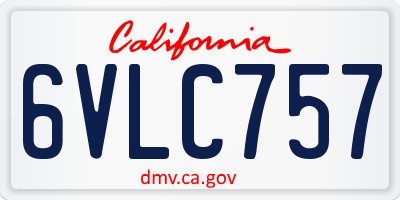 CA license plate 6VLC757