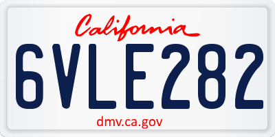 CA license plate 6VLE282