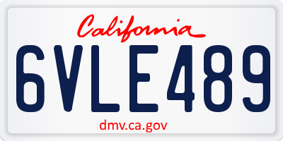CA license plate 6VLE489