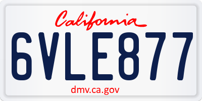 CA license plate 6VLE877