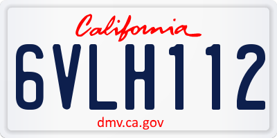 CA license plate 6VLH112