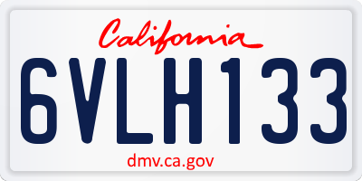 CA license plate 6VLH133