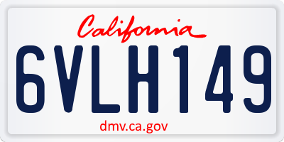 CA license plate 6VLH149