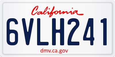 CA license plate 6VLH241