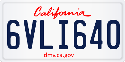 CA license plate 6VLI640