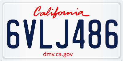 CA license plate 6VLJ486