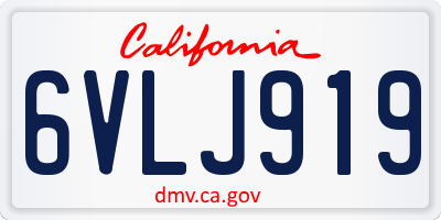 CA license plate 6VLJ919