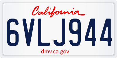 CA license plate 6VLJ944