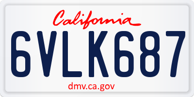 CA license plate 6VLK687