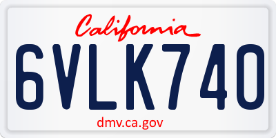 CA license plate 6VLK740