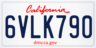 CA license plate 6VLK790