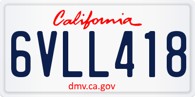 CA license plate 6VLL418