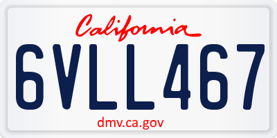 CA license plate 6VLL467