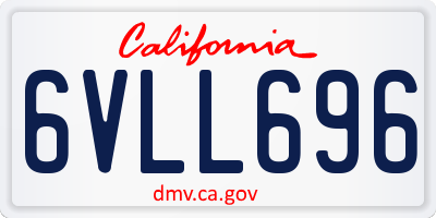 CA license plate 6VLL696