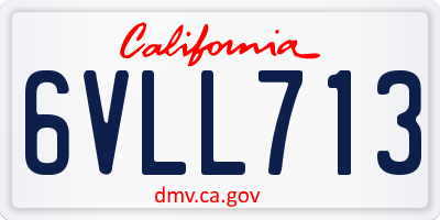 CA license plate 6VLL713