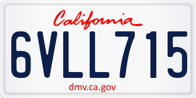 CA license plate 6VLL715