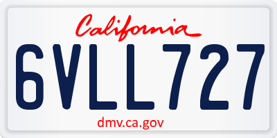 CA license plate 6VLL727
