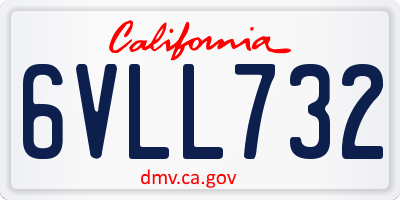 CA license plate 6VLL732
