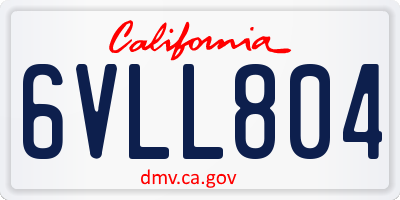 CA license plate 6VLL804