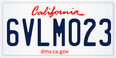 CA license plate 6VLM023