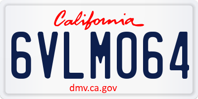CA license plate 6VLM064