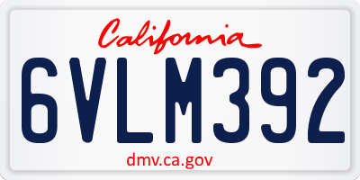 CA license plate 6VLM392