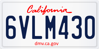 CA license plate 6VLM430