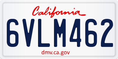 CA license plate 6VLM462