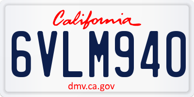 CA license plate 6VLM940
