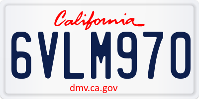 CA license plate 6VLM970