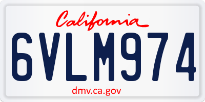 CA license plate 6VLM974