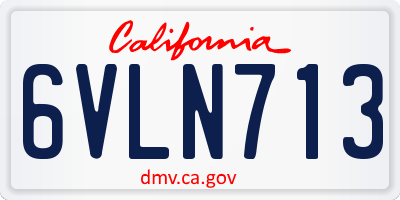 CA license plate 6VLN713