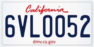 CA license plate 6VLO052