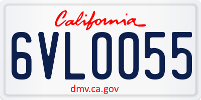 CA license plate 6VLO055