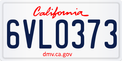 CA license plate 6VLO373
