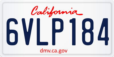 CA license plate 6VLP184