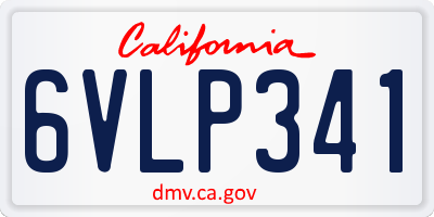 CA license plate 6VLP341