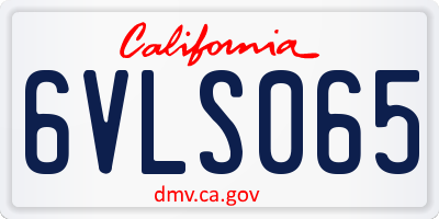 CA license plate 6VLS065