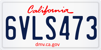 CA license plate 6VLS473