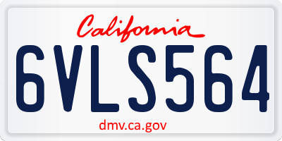 CA license plate 6VLS564