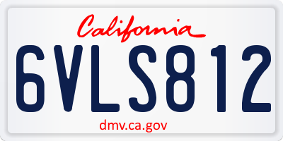 CA license plate 6VLS812